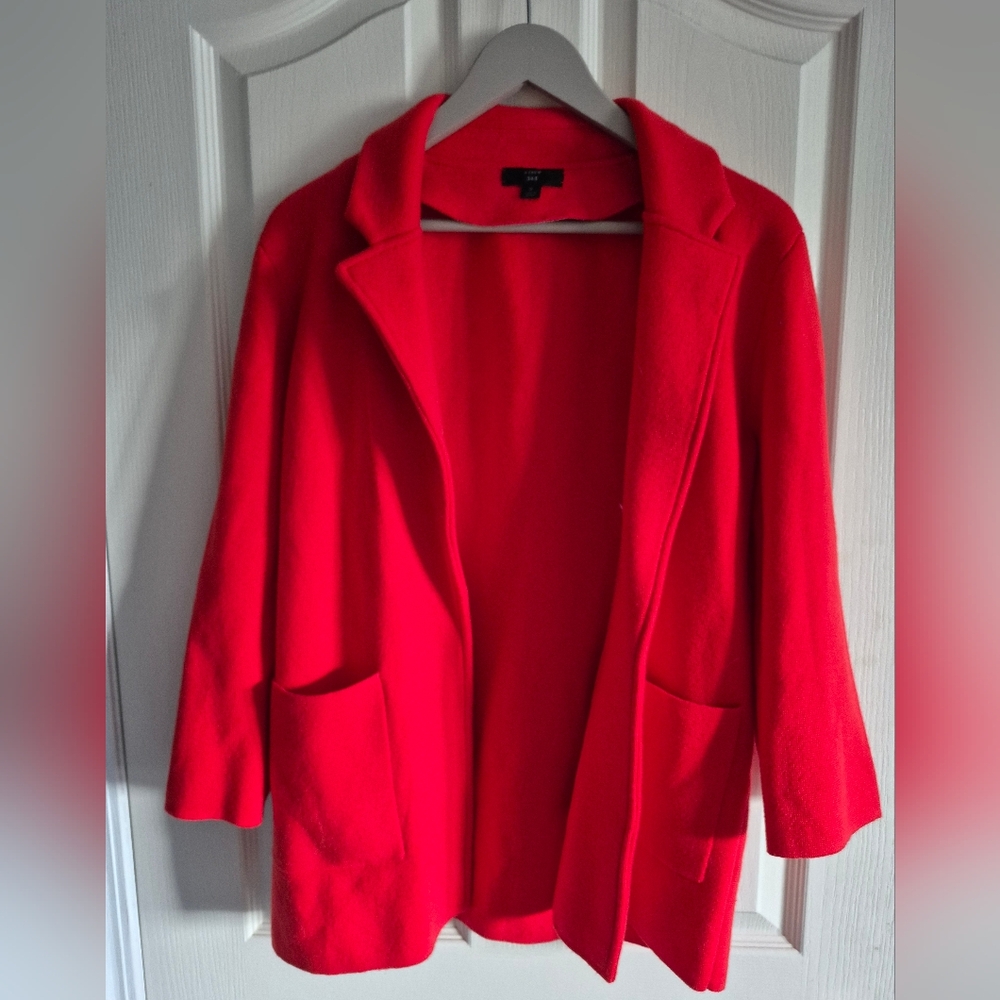 Red Sweater Blazer J Crew